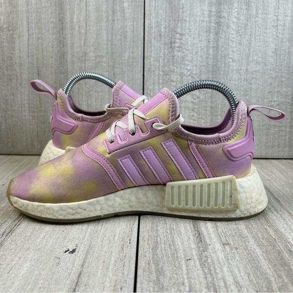 Adidas NMD R1 Pink Purple Running Sneaker Athletic Shoe Youth Girls Size 4 - Picture 4 of 10